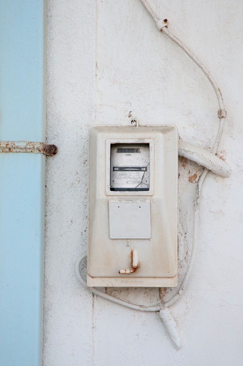 photo of white electric meter